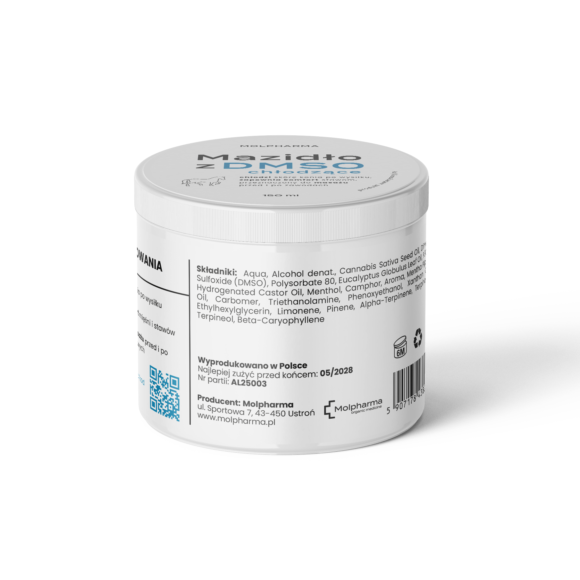 Mazidło chłodzące z DMSO dla koni